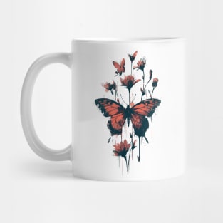 Butterfly metamorphosis into flower Mug